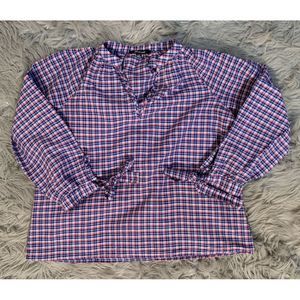 Madewell Checkered Plaid 'Popover' Blouse Size XS